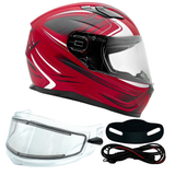 Matte Red Adult Matte Red Full Face Snowmobile Helmet (xSmall) - FACTORY SECOND