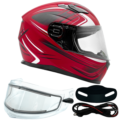 Matte Red Adult Matte Red Full Face Snowmobile Helmet (xSmall) - FACTORY SECOND