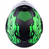 Green Youth Full Face Motorcycle Helmet (Large) - FACTORY SECOND