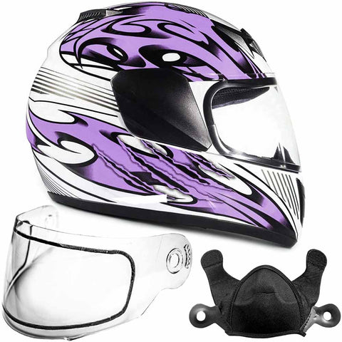 Purple Double Pane Youth Snowmobile Helmet (XL) -- FACTORY SECOND