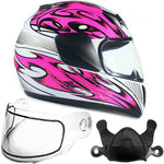 Pink Double Pane Youth Snowmobile Helmet (Medium) - FACTORY SECOND