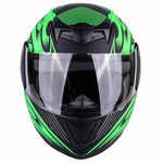 Green Youth Full Face Motorcycle Helmet (Large) - FACTORY SECOND