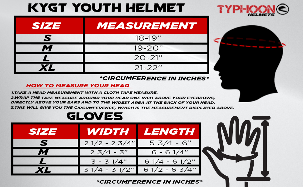 Youth Kids Full Face Green Typhoon Helmet with Green Gloves – Typhoon ...