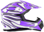 Purple Helmet, Black Gloves Goggles And Youth Chest Protector