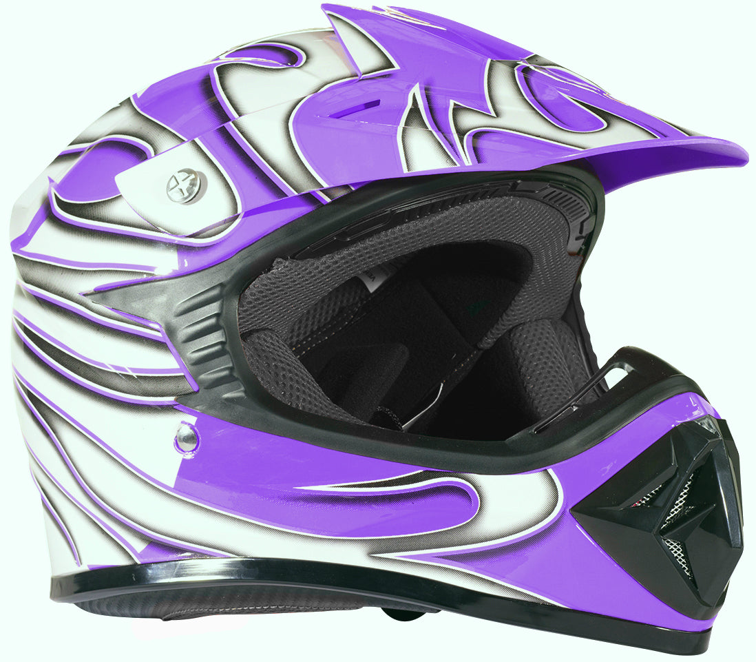 Purple Youth Kids Off Road Helmet S