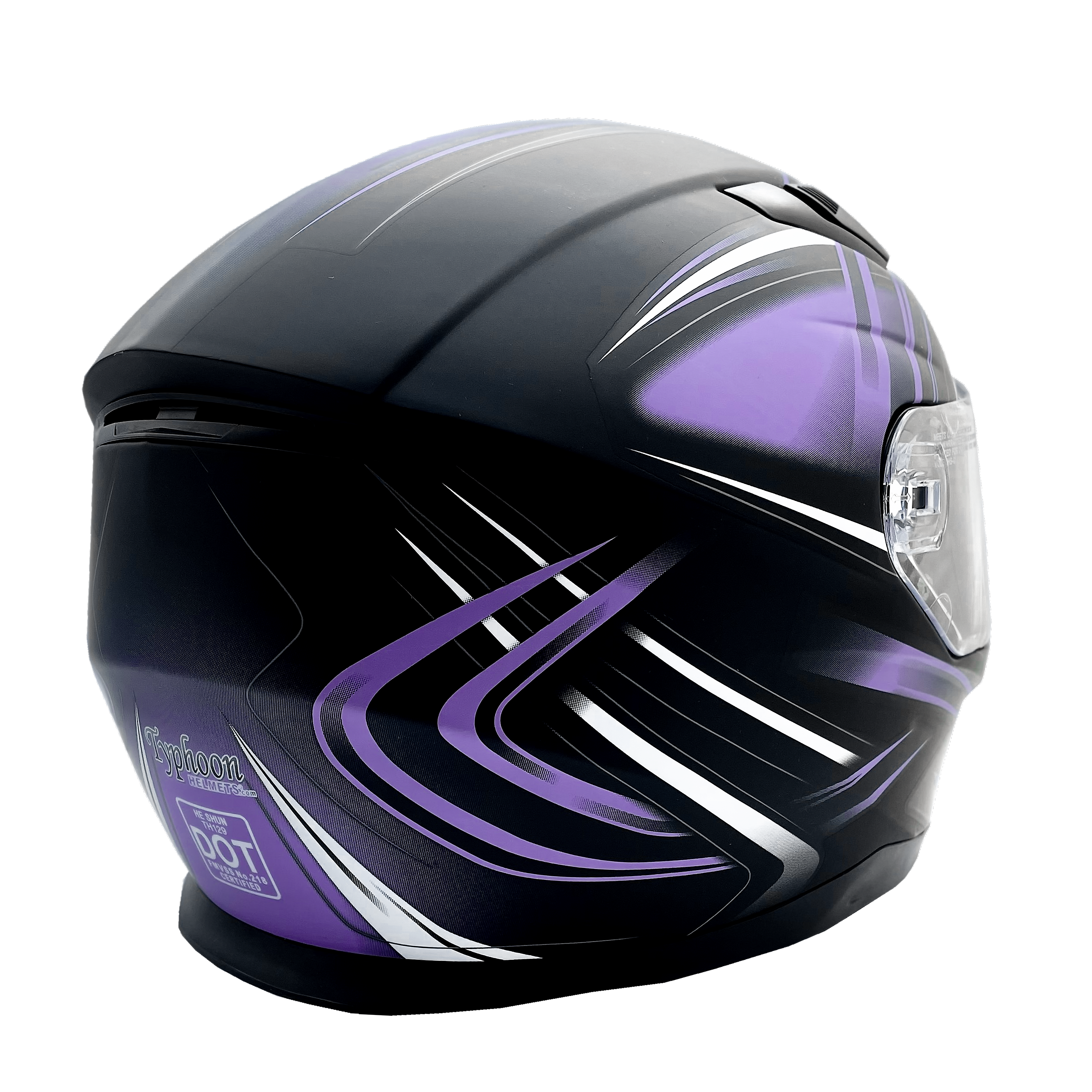 Adult Purple Full Face Helmet with Retractable Sun Visor Typhoon