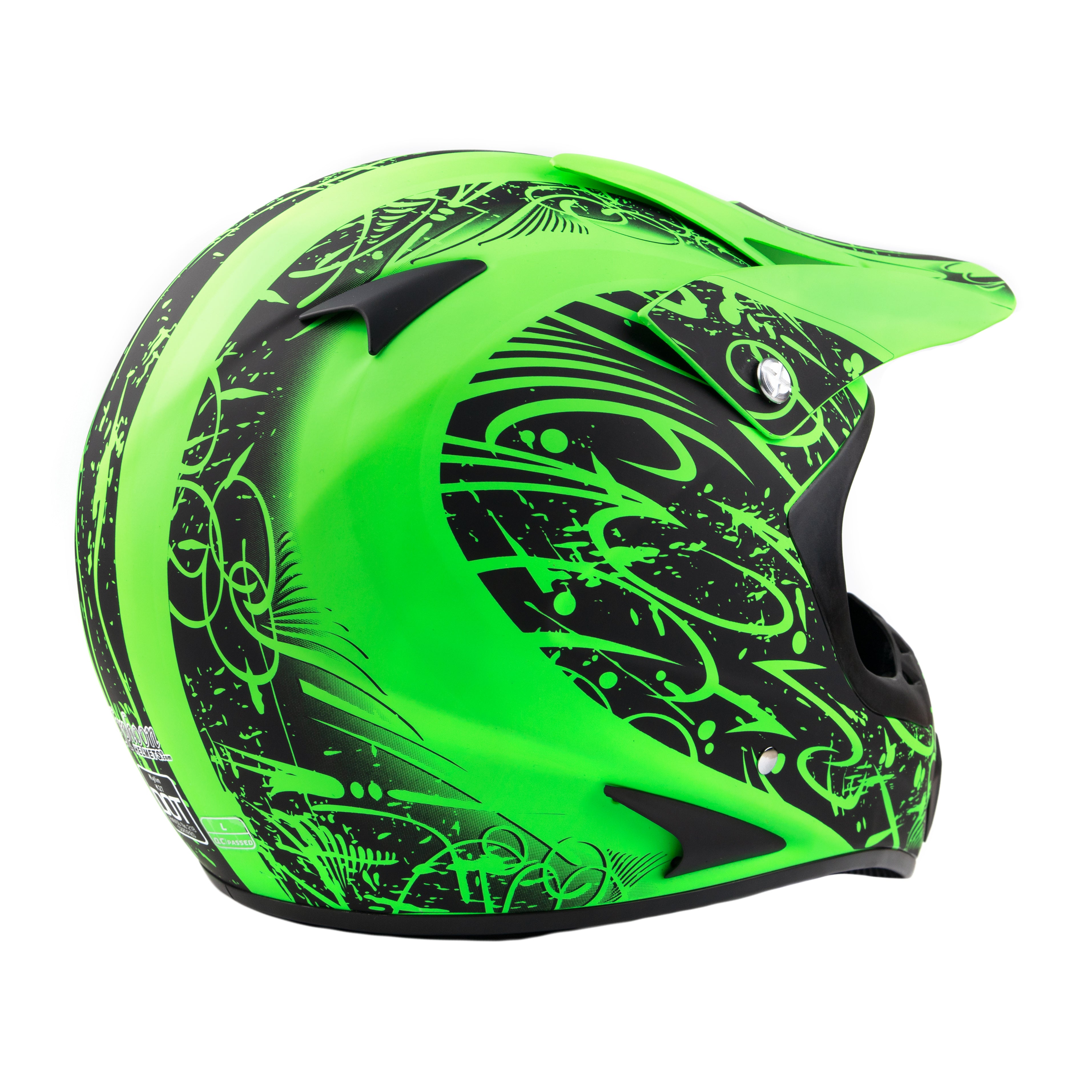 Adult MOTOCROSS ATV OFFROAD Green Typhoon Helmet