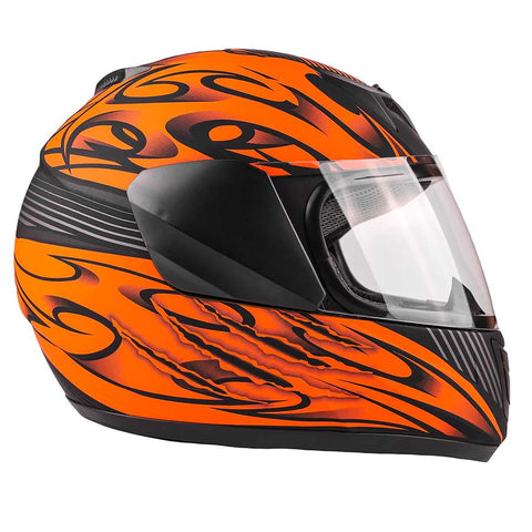 Small Orange Youth Full Face Motorcycle Helmet - FACTORY SECOND