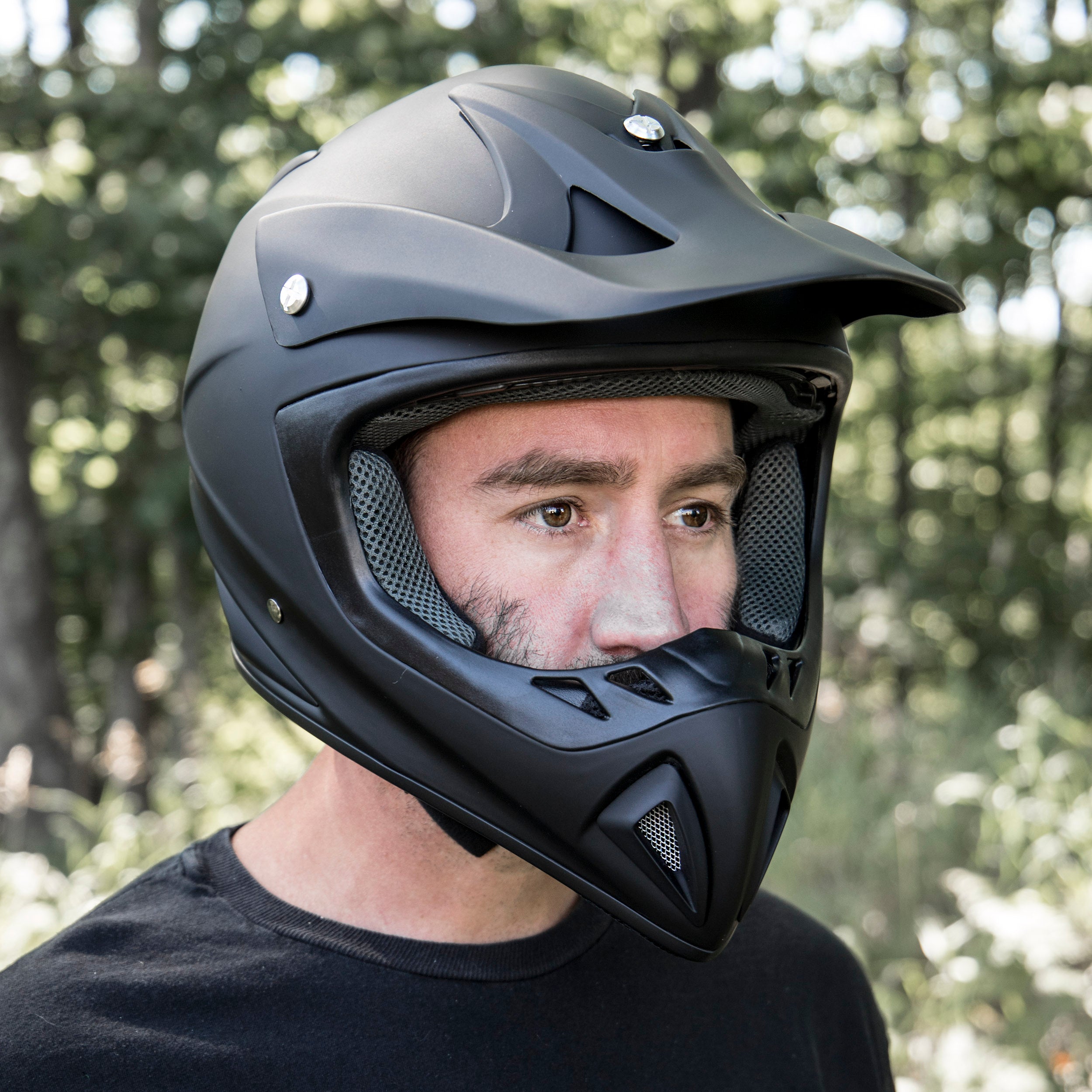 Matte black dirt bike helmet online