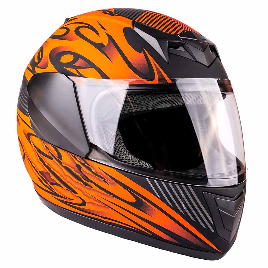 Youth Kids Full Face Orange Typhoon Motorcycle Helmet – Typhoon Helmets